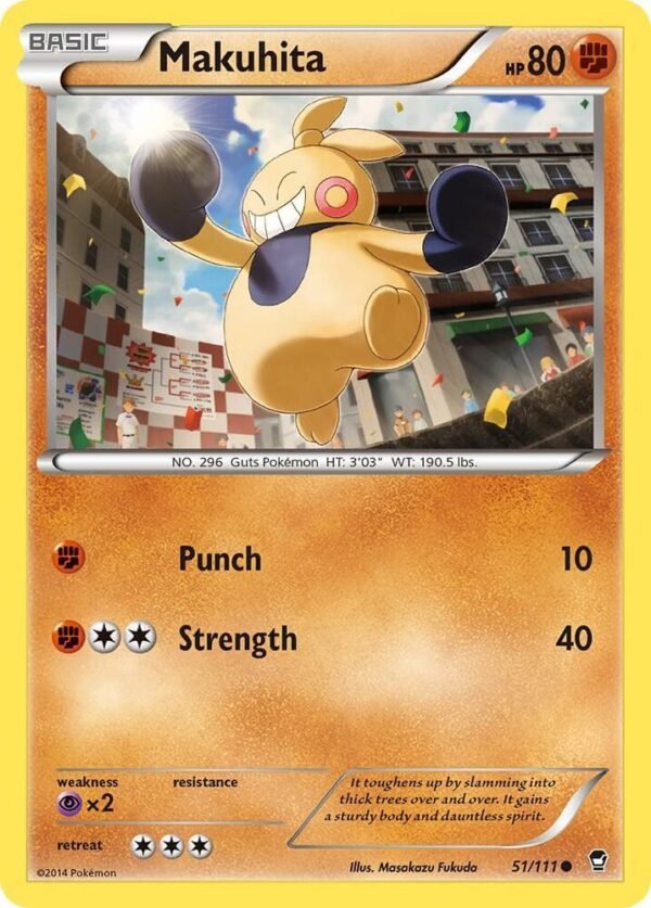 Makuhita 51/111 Reverse Holofoil XY – Furious Fists Makuhita 51/111 Reverse Holofoil XY – Furious Fists
