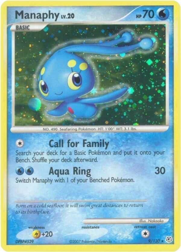 Manaphy 9/130 Reverse Holofoil Diamond and Pearl