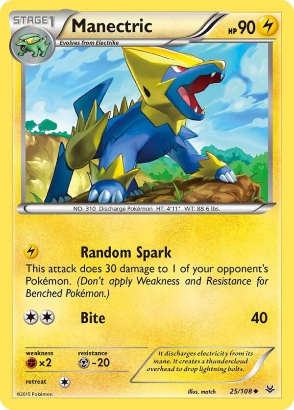 Manectric 25/108 Reverse Holofoil XY – Roaring Skies Manectric 25/108 Reverse Holofoil XY – Roaring Skies