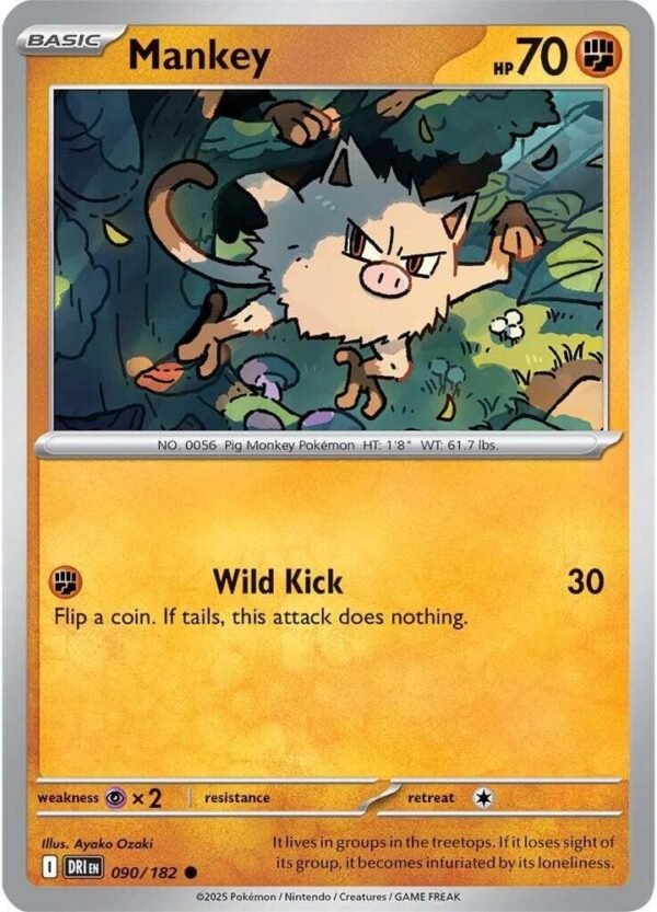 Mankey 090/182 Normal SV10: Destined Rivals