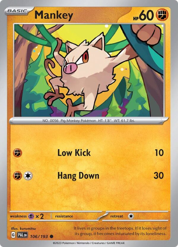 Mankey 106/193 Normal SV02: Paldea Evolved