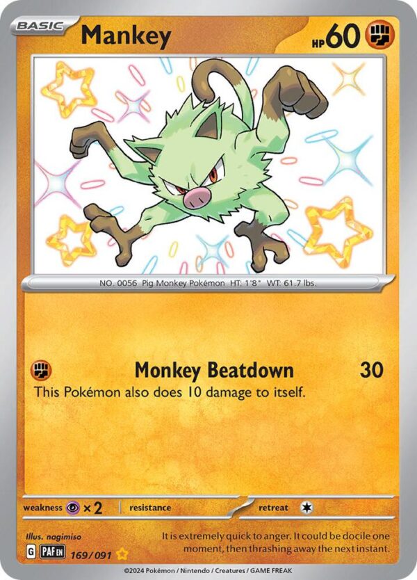 Mankey 169/091 Holofoil SV: Paldean Fates