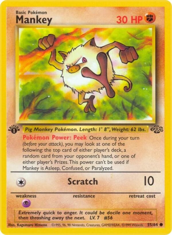 Mankey 55/64 1st Edition Jungle