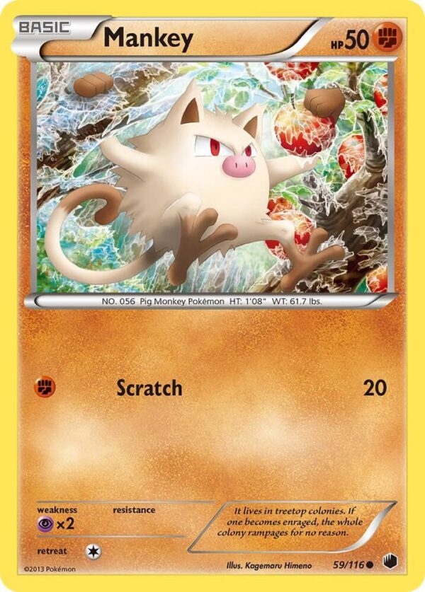 Mankey 59/116 Reverse Holofoil Plasma Freeze Mankey 59/116 Reverse Holofoil Plasma Freeze