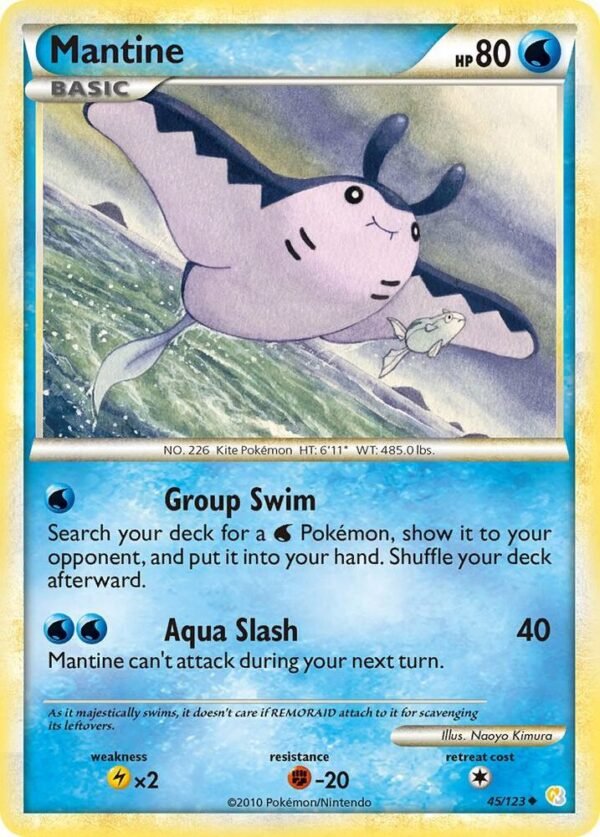 Mantine 45/123 Reverse Holofoil HeartGold SoulSilver Mantine 45/123 Reverse Holofoil HeartGold SoulSilver