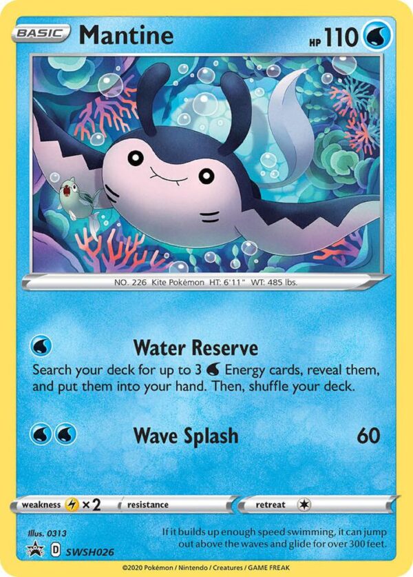 Mantine SWSH026 Holofoil SWSH: Sword & Shield Promo Cards Mantine SWSH026 Holofoil SWSH: Sword & Shield Promo Cards