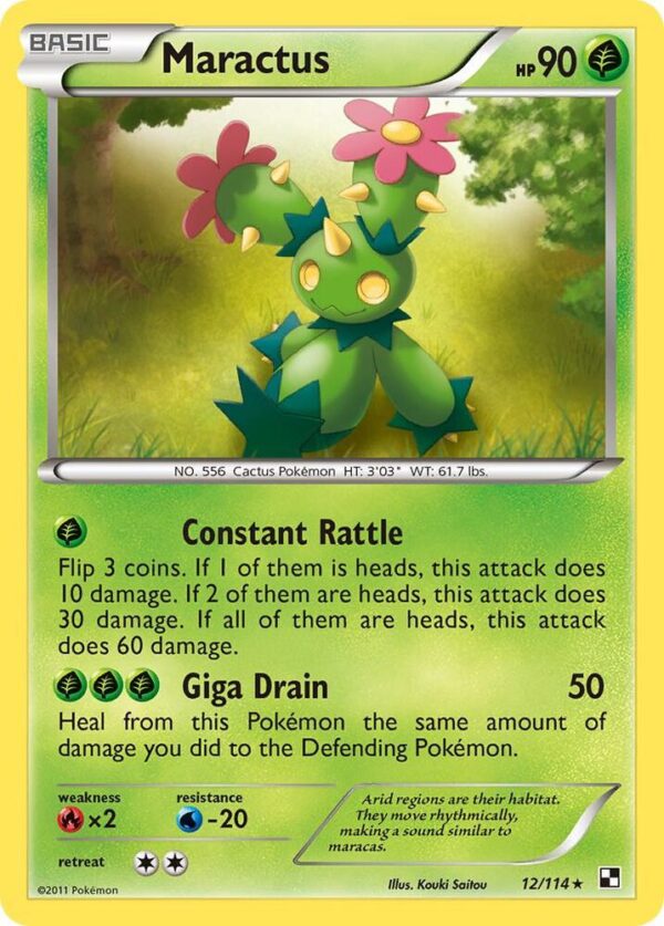 Maractus (12) 12/114 Reverse Holofoil Black and White Maractus (12) 12/114 Reverse Holofoil Black and White