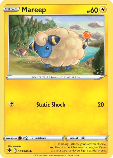 Mareep 055/189 Normal SWSH03: Darkness Ablaze