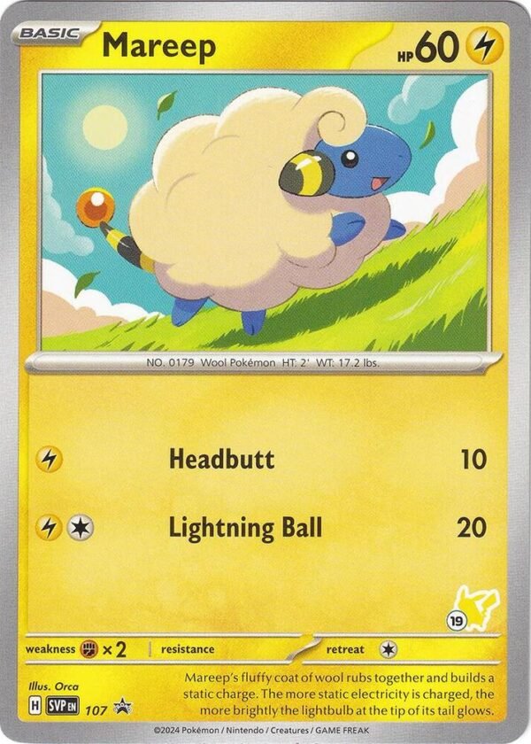 Mareep Pikachu 19 107 Normal Battle Academy 2024 Mareep Pikachu 19 107 Normal Battle Academy 2024