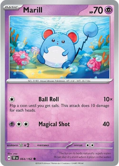 Marill 064/162 Reverse Holofoil SV05: Temporal Forces
