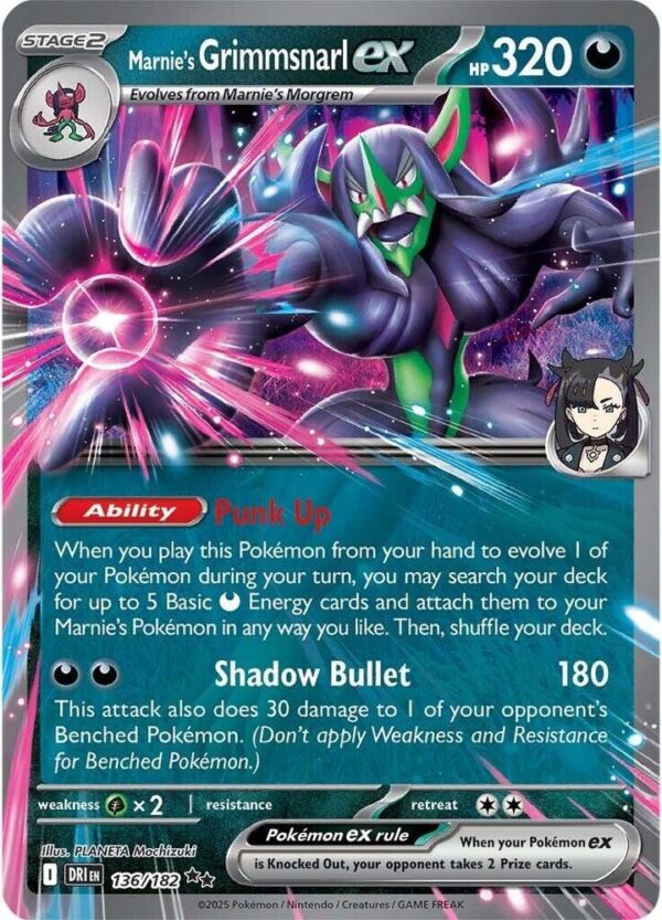 Marnie’s Grimmsnarl ex 136/182 Holofoil SV10: Destined Rivals
