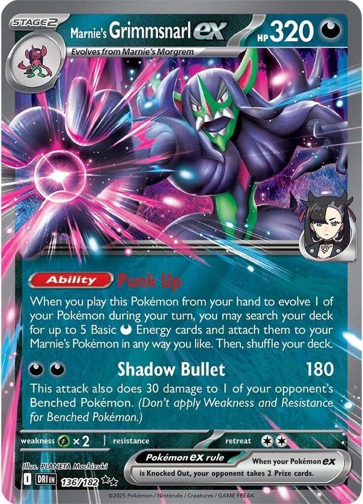 Marnie’s Grimmsnarl ex 136/182 Holofoil SV10: Destined Rivals