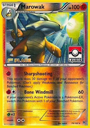 Marowak 78/162 (Pokemon League) [1st Place] 078/162 Reverse Holofoil League & Championship Cards