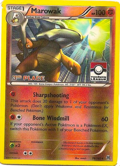 Marowak 78/162 (Pokemon League) [3rd Place] 078/162 Reverse Holofoil League & Championship Cards