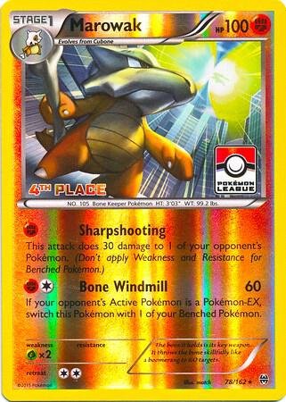 Marowak 78/162 (Pokemon League) [4th Place] 078/162 Reverse Holofoil League & Championship Cards