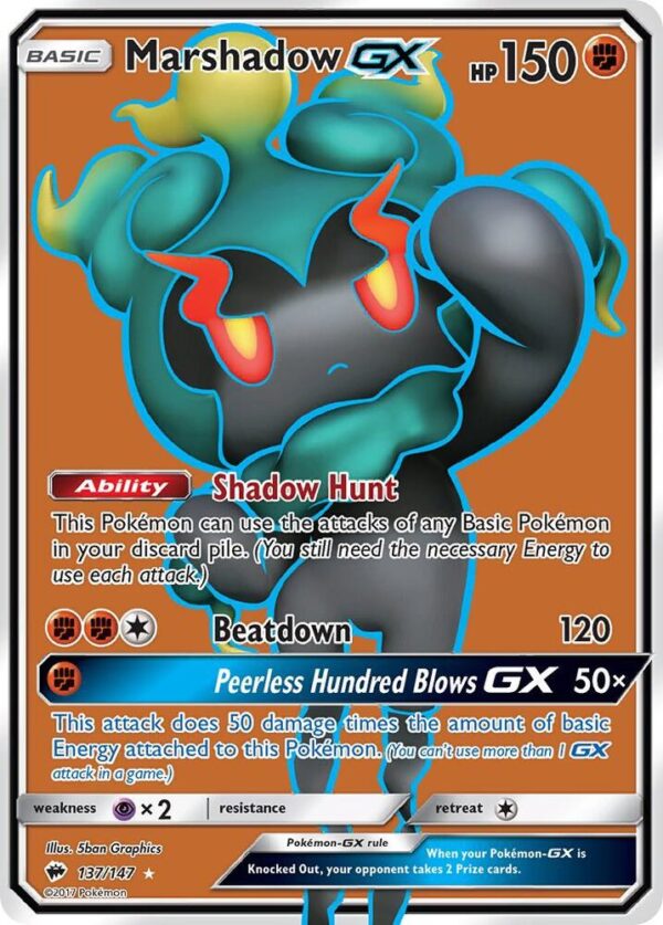 Marshadow GX (Full Art) 137/147 Holofoil SM – Burning Shadows Marshadow GX (Full Art) 137/147 Holofoil SM – Burning Shadows