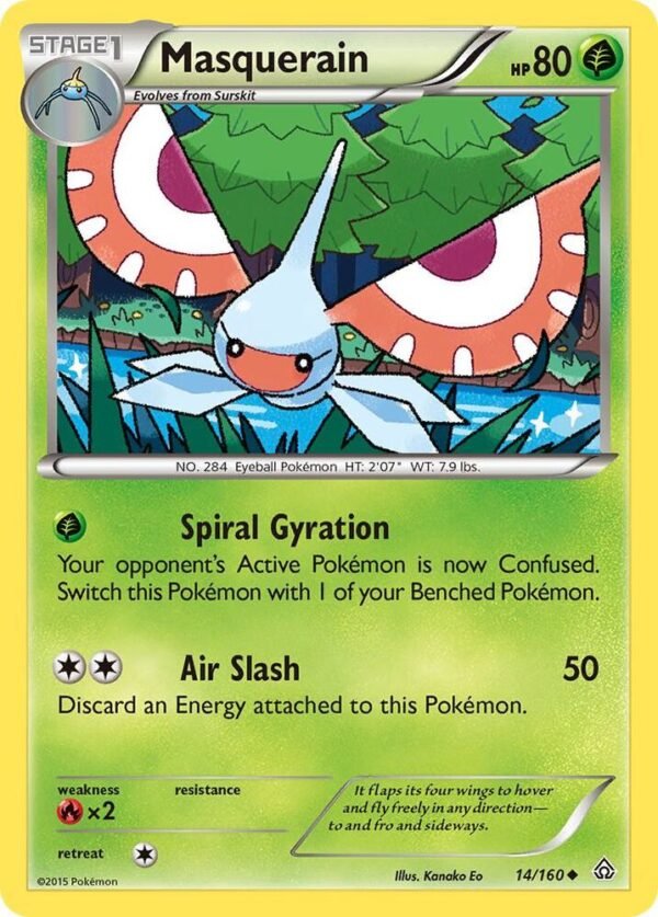 Masquerain 14/160 Reverse Holofoil XY – Primal Clash Masquerain 14/160 Reverse Holofoil XY – Primal Clash