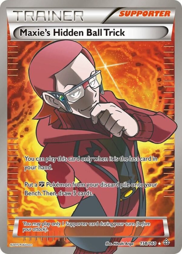 Maxie’s Hidden Ball Trick (158 Full Art) 158/160 Holofoil XY – Primal Clash Maxie’s Hidden Ball Trick (158 Full Art) 158/160 Holofoil XY – Primal Clash