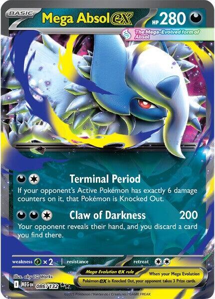 Mega Absol ex 086/132 Holofoil ME01: Mega Evolution