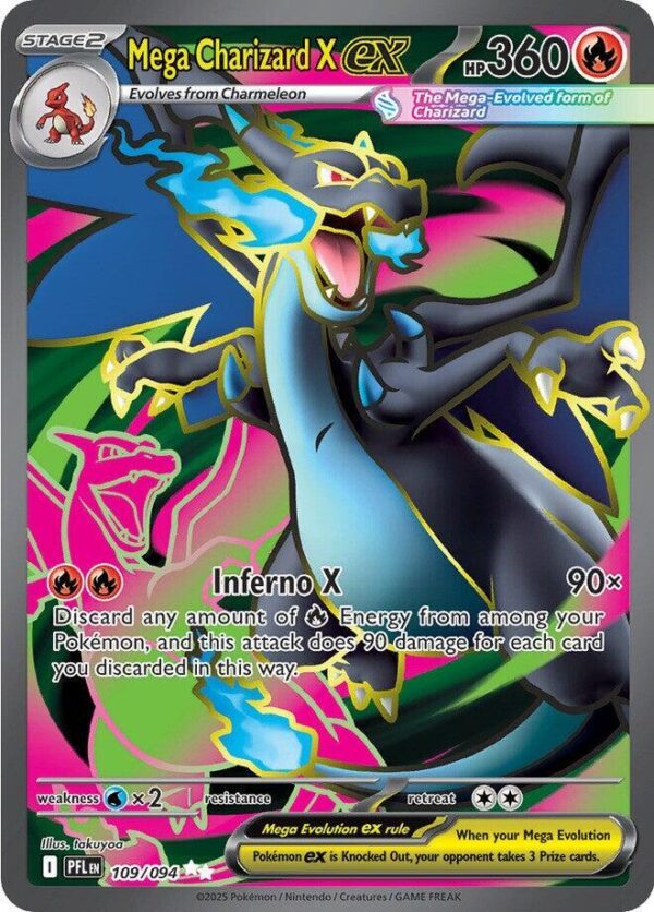 Mega Charizard X ex 109/094 Holofoil ME02: Phantasmal Flames