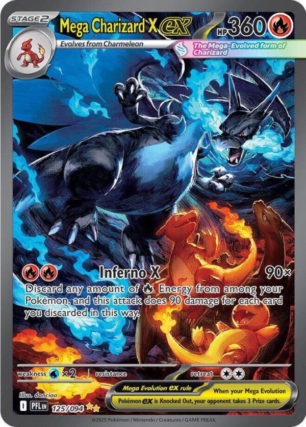 Mega Charizard X ex 125/094 Holofoil ME02: Phantasmal Flames
