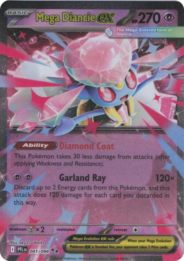 Mega Diancie ex 041/094 Holofoil ME02: Phantasmal Flames Mega Diancie ex 041/094 Holofoil ME02: Phantasmal Flames
