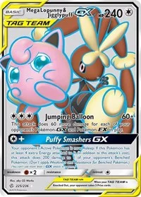 Mega Lopunny & Jigglypuff GX (Full Art) | 225/236 | Holofoil | SM - Cosmic Eclipse