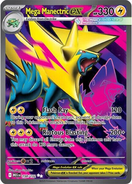 Mega Manectric ex 158/132 Holofoil ME01: Mega Evolution