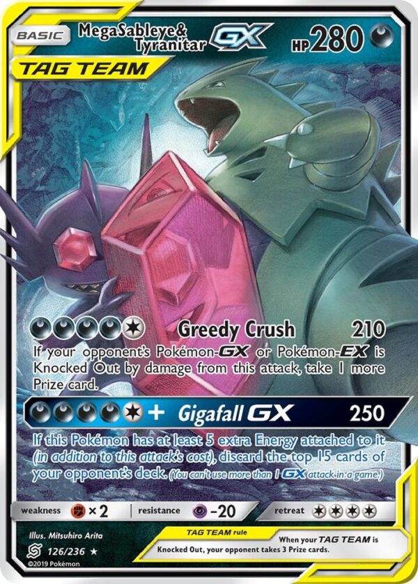 Mega Sableye & Tyranitar GX 126/236 Holofoil SM – Unified Minds