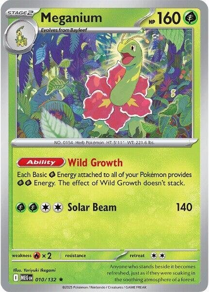 Meganium 010/132 Reverse Holofoil ME01: Mega Evolution Meganium 010/132 Reverse Holofoil ME01: Mega Evolution