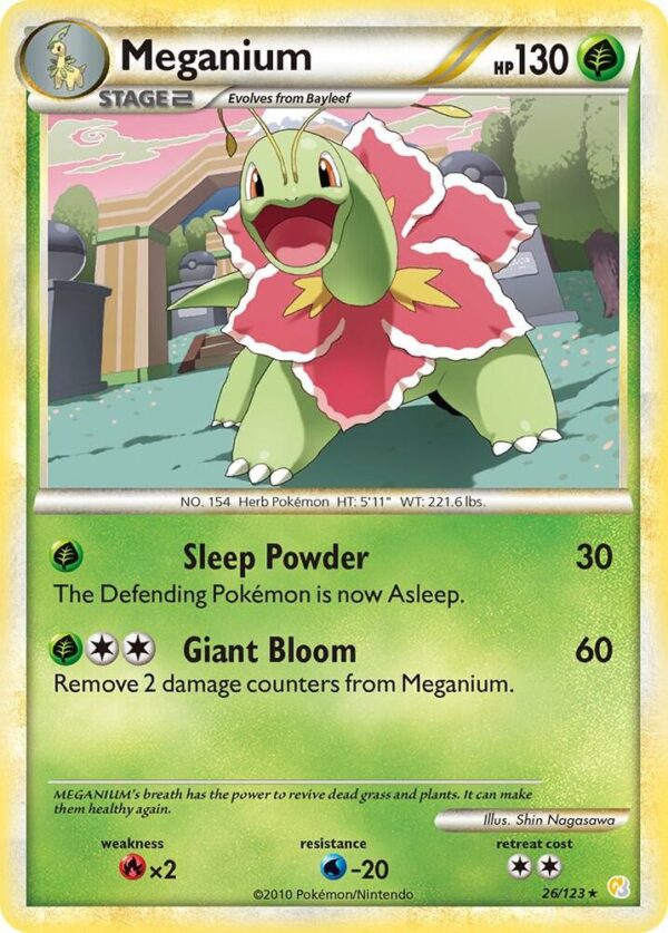 Meganium 26/123 Reverse Holofoil HeartGold SoulSilver Meganium 26/123 Reverse Holofoil HeartGold SoulSilver