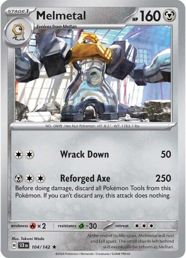 Melmetal 104/142 Holofoil SV07: Stellar Crown Melmetal 104/142 Holofoil SV07: Stellar Crown