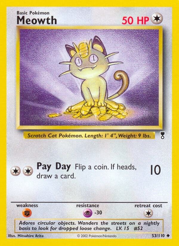 Meowth 053/110 Reverse Holofoil Legendary Collection Meowth 053/110 Reverse Holofoil Legendary Collection