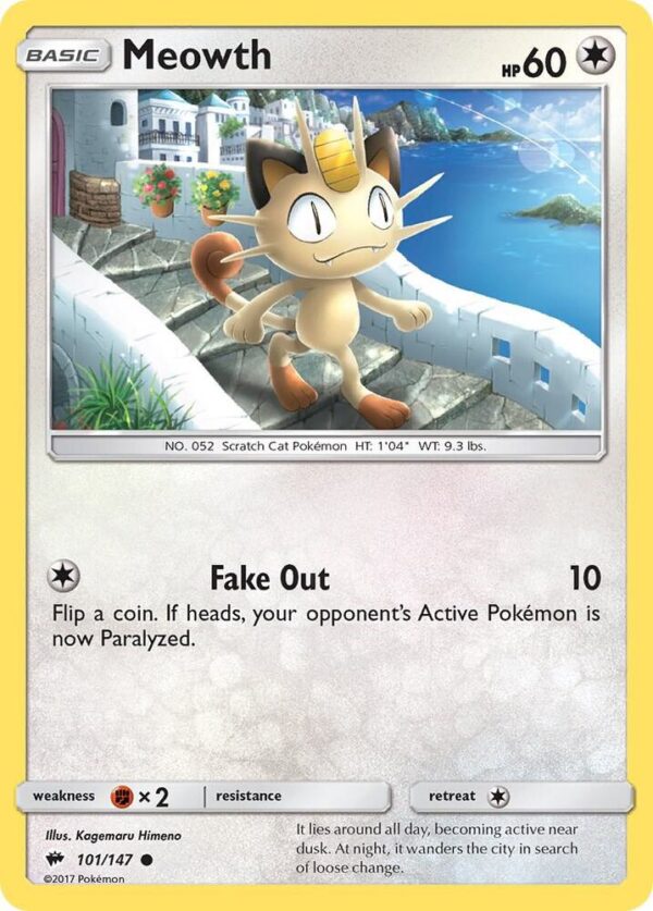 Meowth 101/147 Normal SM – Burning Shadows Meowth 101/147 Normal SM – Burning Shadows