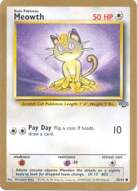 Meowth 56/64 (Gold Bordered Promo) Normal Miscellaneous Cards & Products
