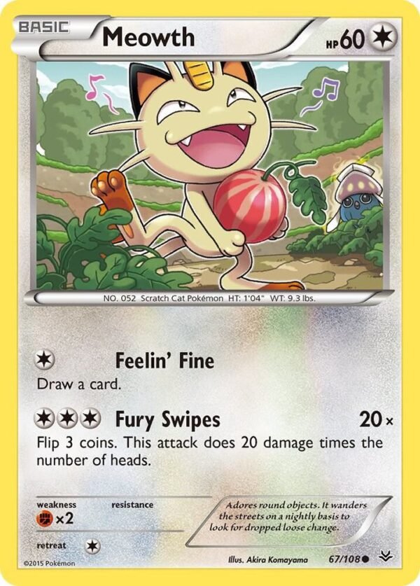 Meowth 67/108 Reverse Holofoil XY – Roaring Skies Meowth 67/108 Reverse Holofoil XY – Roaring Skies