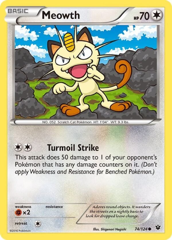 Meowth 74/124 Reverse Holofoil XY – Fates Collide Meowth 74/124 Reverse Holofoil XY – Fates Collide