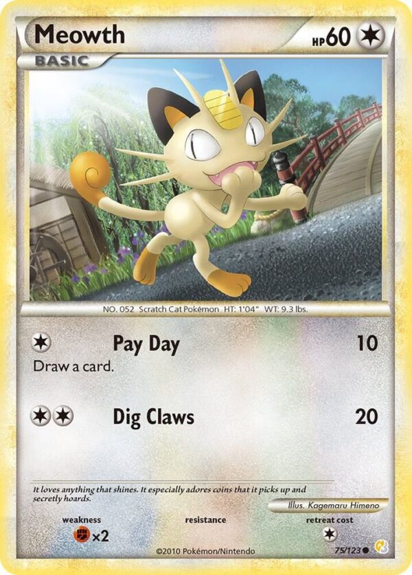 Meowth 75/123 Normal HeartGold SoulSilver