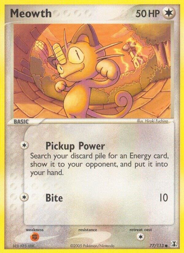 Meowth 77/113 Reverse Holofoil Delta Species