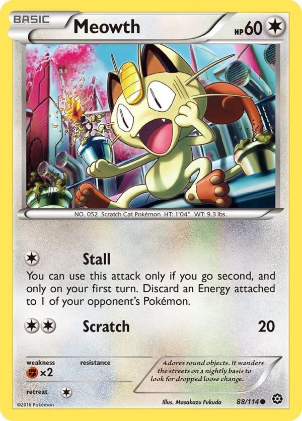 Meowth 88/114 Reverse Holofoil XY – Steam Siege