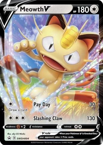 Meowth V SWSH004 Holofoil SWSH: Sword & Shield Promo Cards