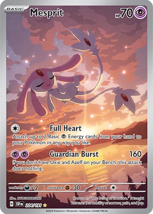 Mesprit 204/191 Holofoil SV08: Surging Sparks