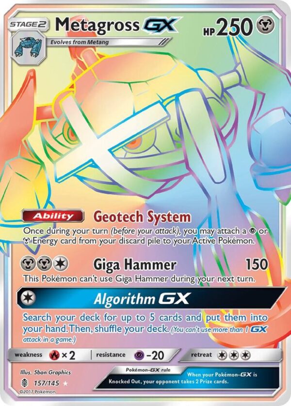 Metagross GX (Secret) 157/145 Holofoil SM – Guardians Rising