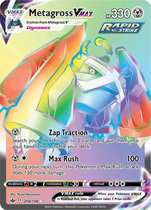 Metagross VMAX (Secret) 208/198 Holofoil SWSH06: Chilling Reign Metagross VMAX (Secret) 208/198 Holofoil SWSH06: Chilling Reign