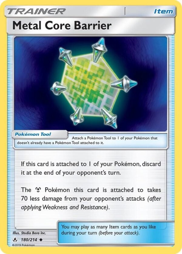 Metal Core Barrier 180/214 Reverse Holofoil SM – Unbroken Bonds Metal Core Barrier 180/214 Reverse Holofoil SM – Unbroken Bonds