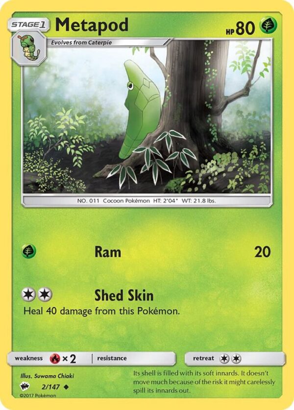 Metapod 2/147 Normal SM – Burning Shadows Metapod 2/147 Normal SM – Burning Shadows