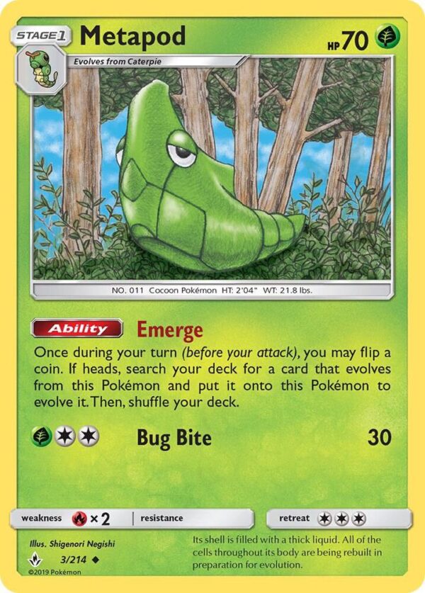 Metapod 3/214 Normal SM – Unbroken Bonds