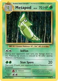 Metapod | 4/108 | Reverse Holofoil | XY - Evolutions