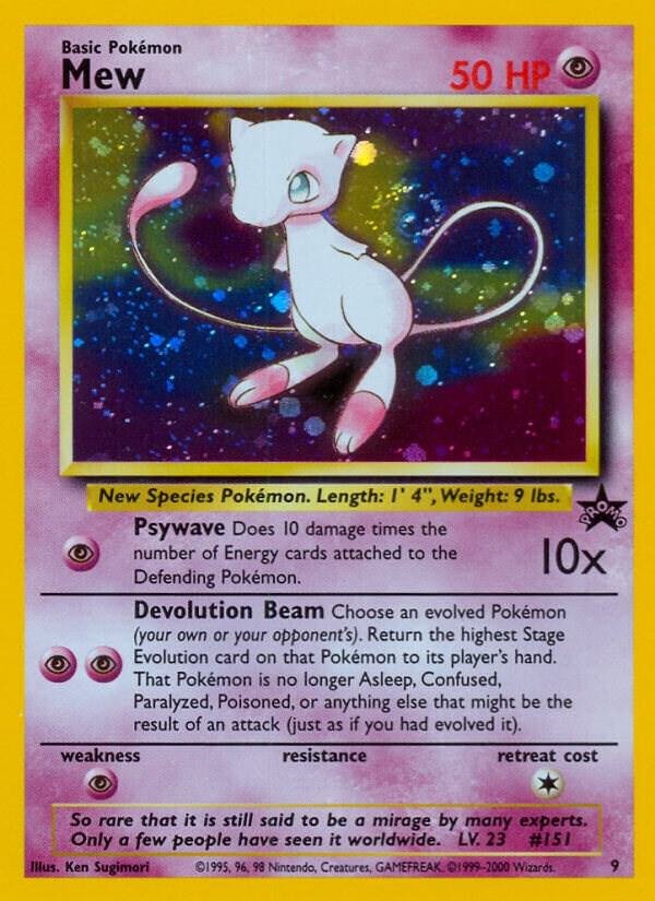 Mew (9) 09/53 Holofoil WoTC Promo Mew (9) 09/53 Holofoil WoTC Promo