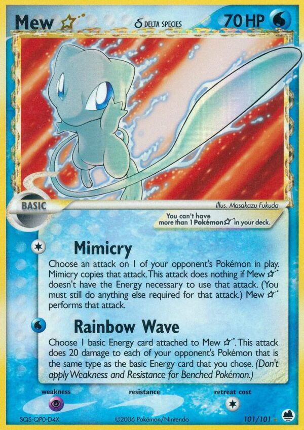 Mew Star (Delta Species) 101/101 Holofoil Dragon Frontiers Mew Star (Delta Species) 101/101 Holofoil Dragon Frontiers